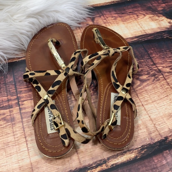 Steve Madden Henna Leopard Strappy Sandal - Picture 4 of 7